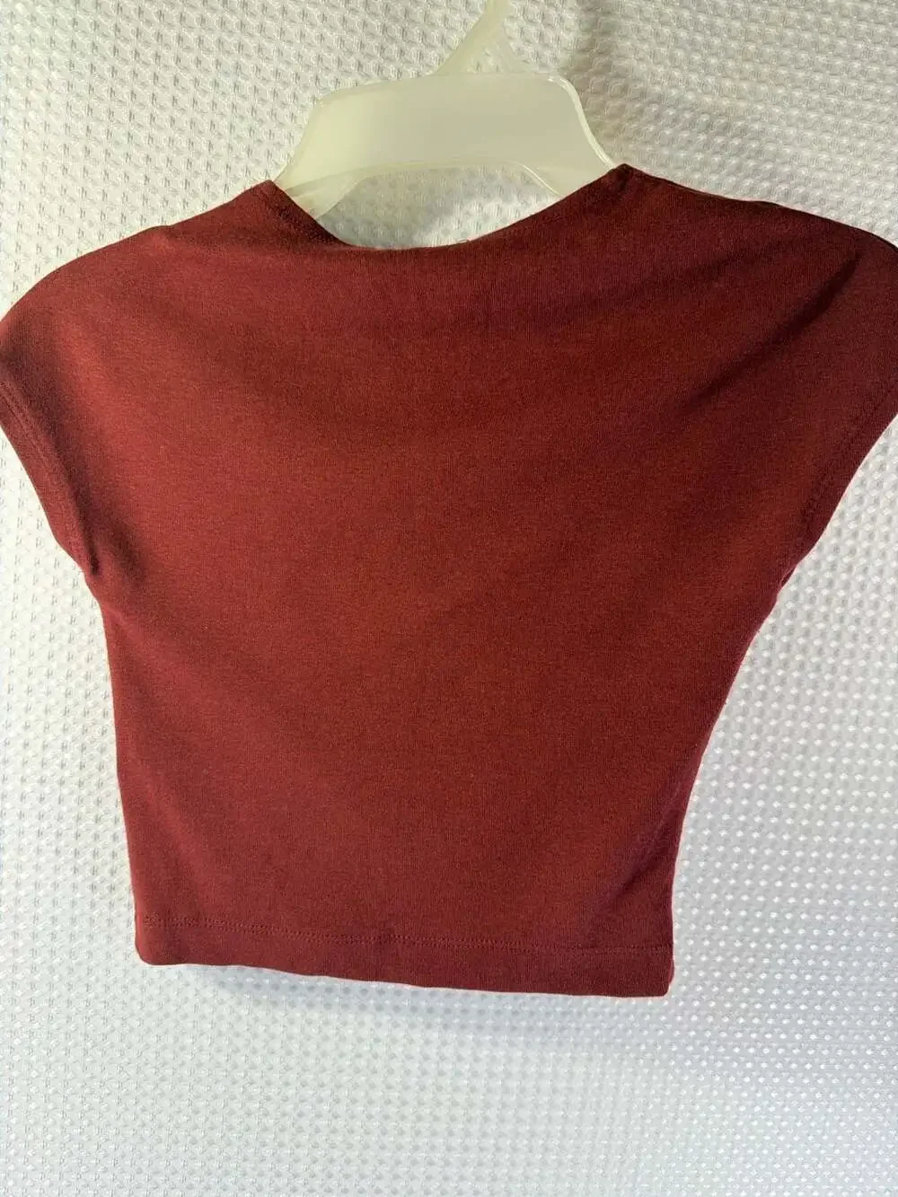Zara Women's Rust Brown Short Sleeve Cropped Baby Tee